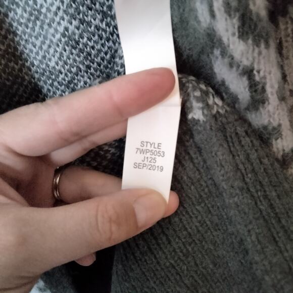 Lucky Brand Womens Sz S Grey Cheetah Print Long Line Open Front Duster Cardigan - Picture 6 of 9